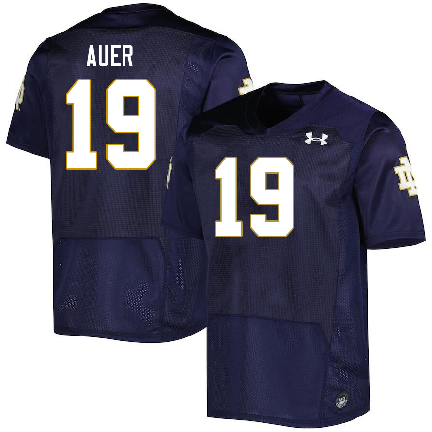 Men #19 Marty Auer Notre Dame Fighting Irish College Football Jerseys Stitched-Navy